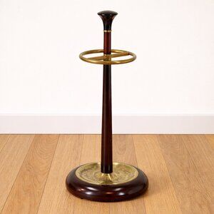 THE BOMBAY COMPANY | Vintage Brass & Wood Umbrella Holder